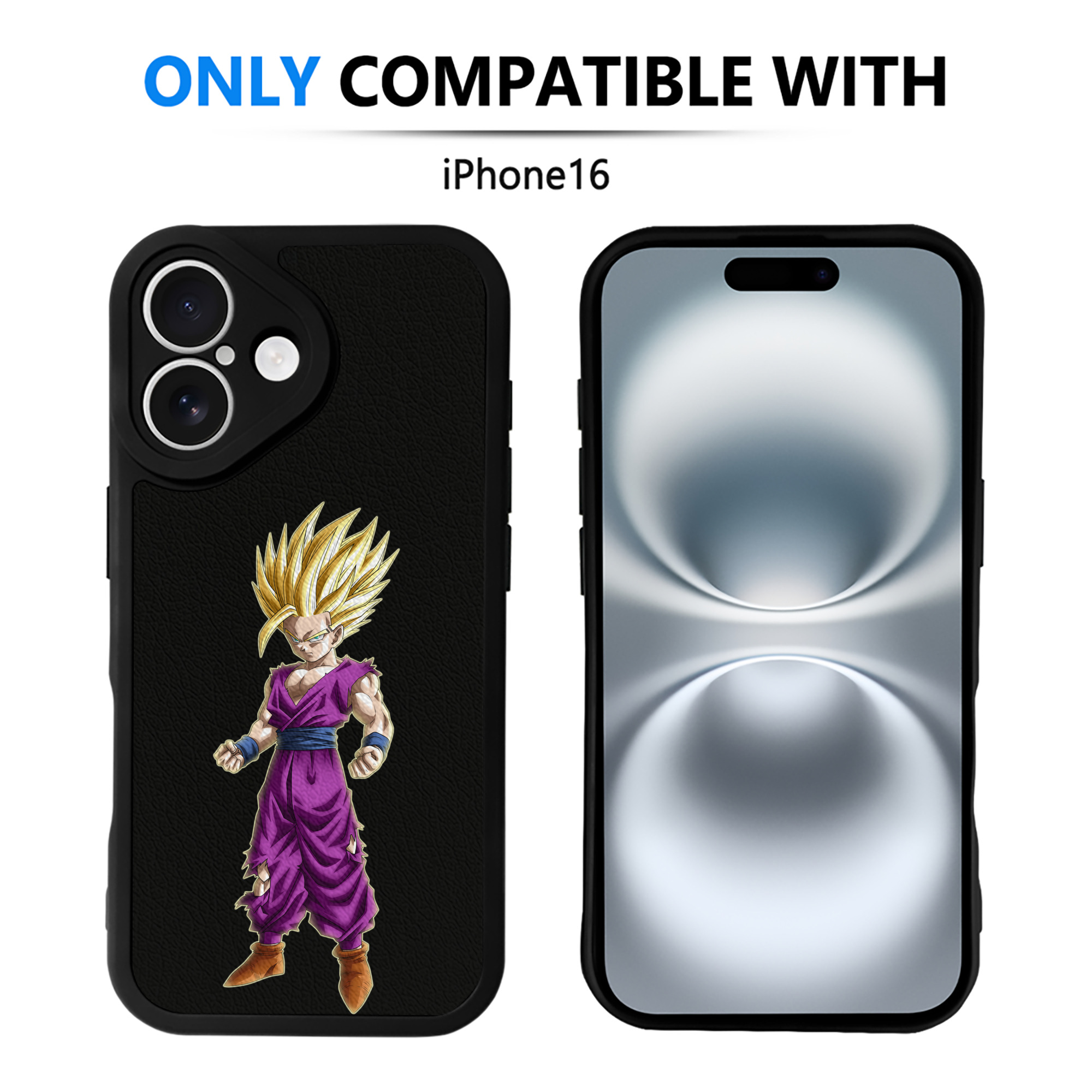 （画像用） ドラゴンボール 孫 悟飯（そんごはん）DRAGON BALL Son Gohan 【iPhone 16シリーズ対応】シリコンスマホケース（レザー調） 材質：シリコン